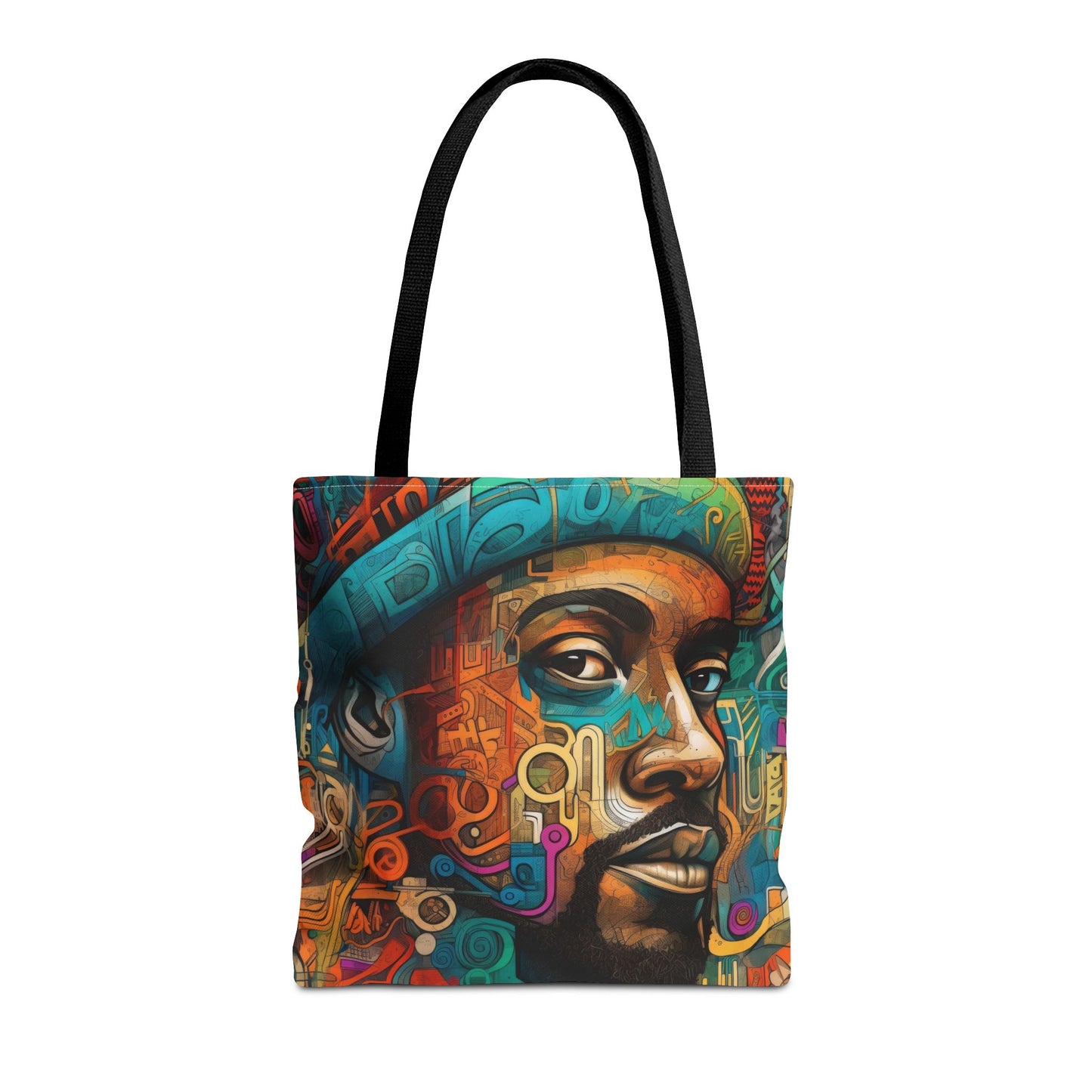 Colorful Urban Art Tote Bag: African American Male Portrait