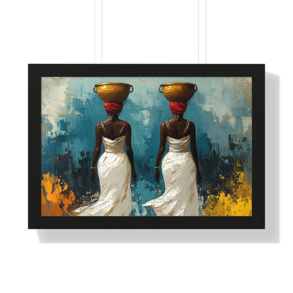 Elegant African Art – Framed Wall Decor with Multicolor Design