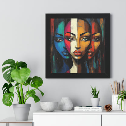 Triple Beauty Abstract Wall Art – Vibrant Framed Design