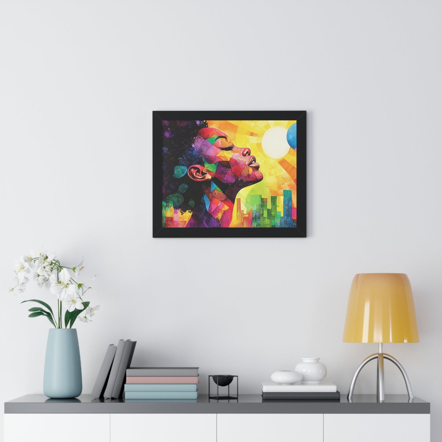 Colorful Abstract Portrait – Framed Modern Wall Art