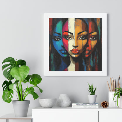 Triple Beauty Abstract Wall Art – Vibrant Framed Design