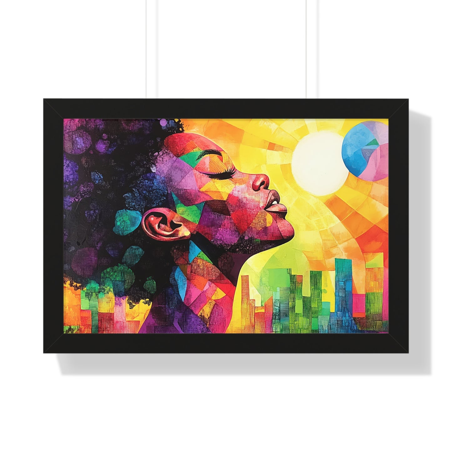 Colorful Abstract Portrait – Framed Modern Wall Art