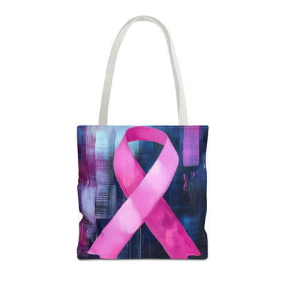 Support in Style: Abstract Pink Ribbon Breast Cancer Awareness Tote