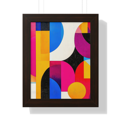 Colorful Geometric Framed Wall Art – Modern Abstract Design