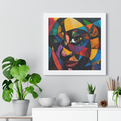 Abstract Portrait Wall Art – Framed Multicolor Design