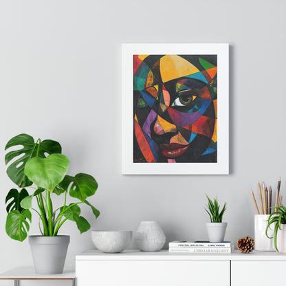 Abstract Portrait Wall Art – Framed Multicolor Design