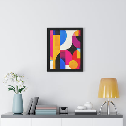 Colorful Geometric Framed Wall Art – Modern Abstract Design