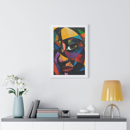 Abstract Portrait Wall Art – Framed Multicolor Design