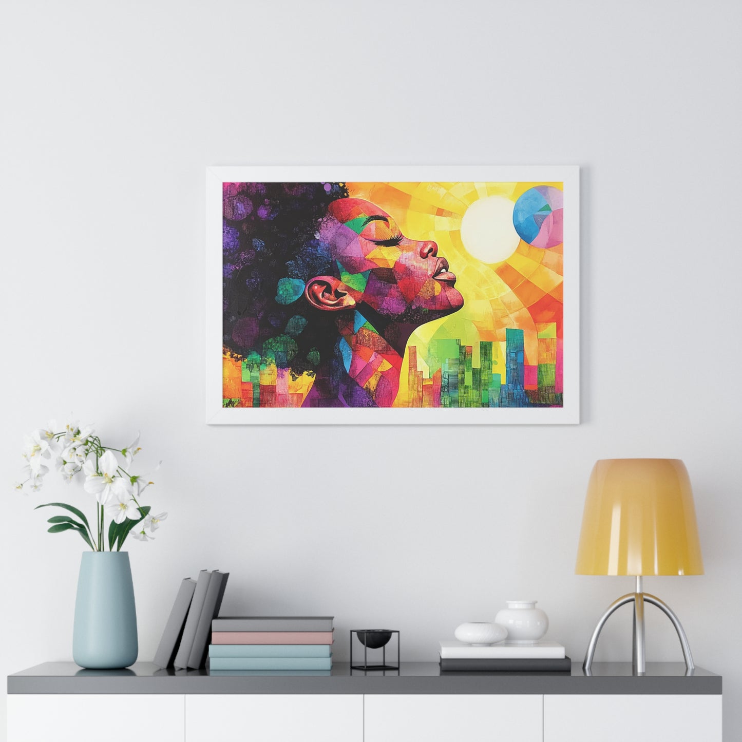 Colorful Abstract Portrait – Framed Modern Wall Art