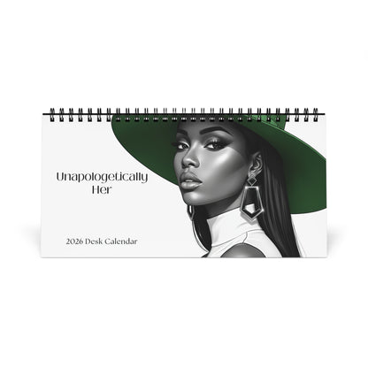 Unapologetically Her – 2026 Desk Calendar | Modern Black Woman Art & Empowerment