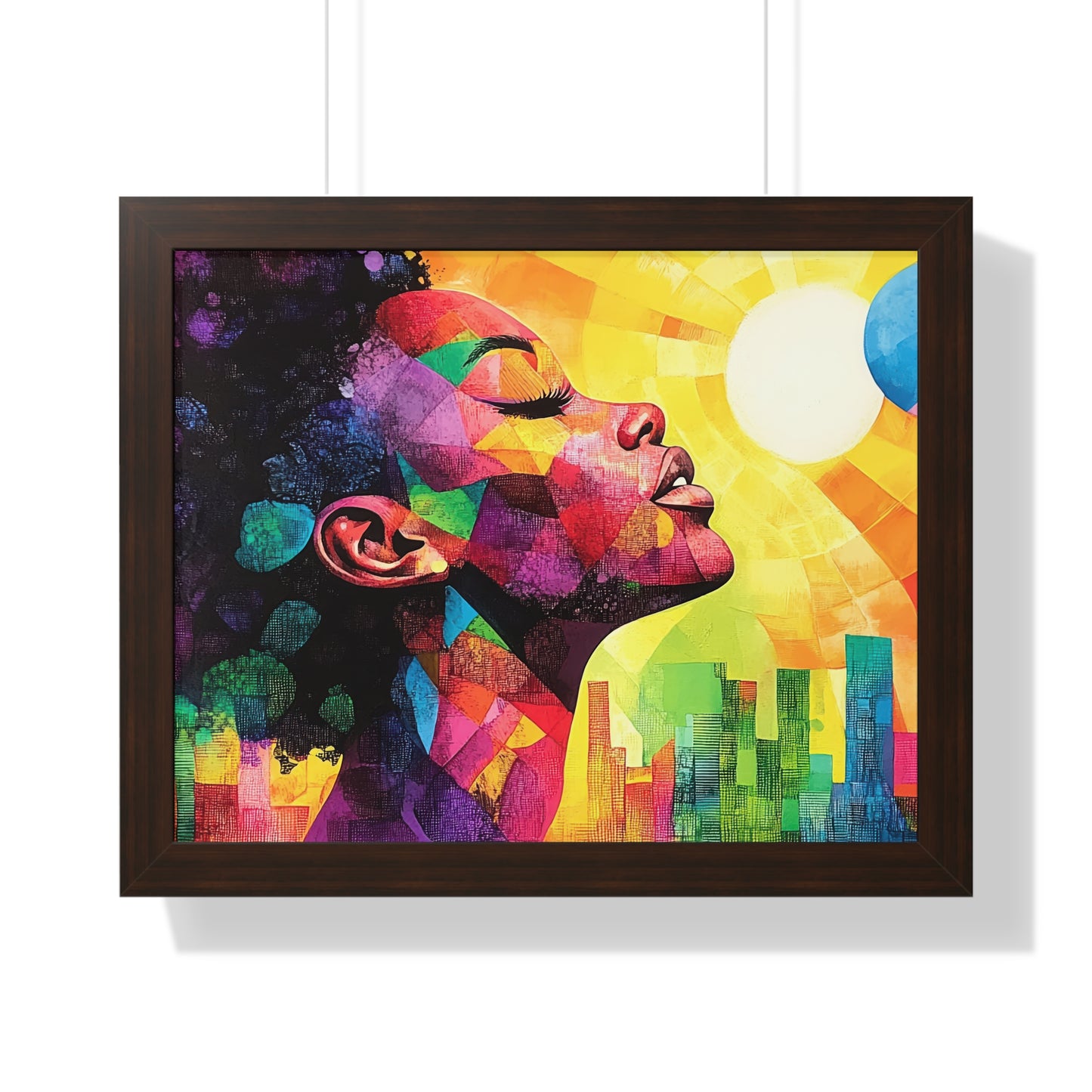 Colorful Abstract Portrait – Framed Modern Wall Art