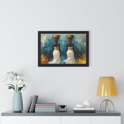 Elegant African Art – Framed Wall Decor with Multicolor Design