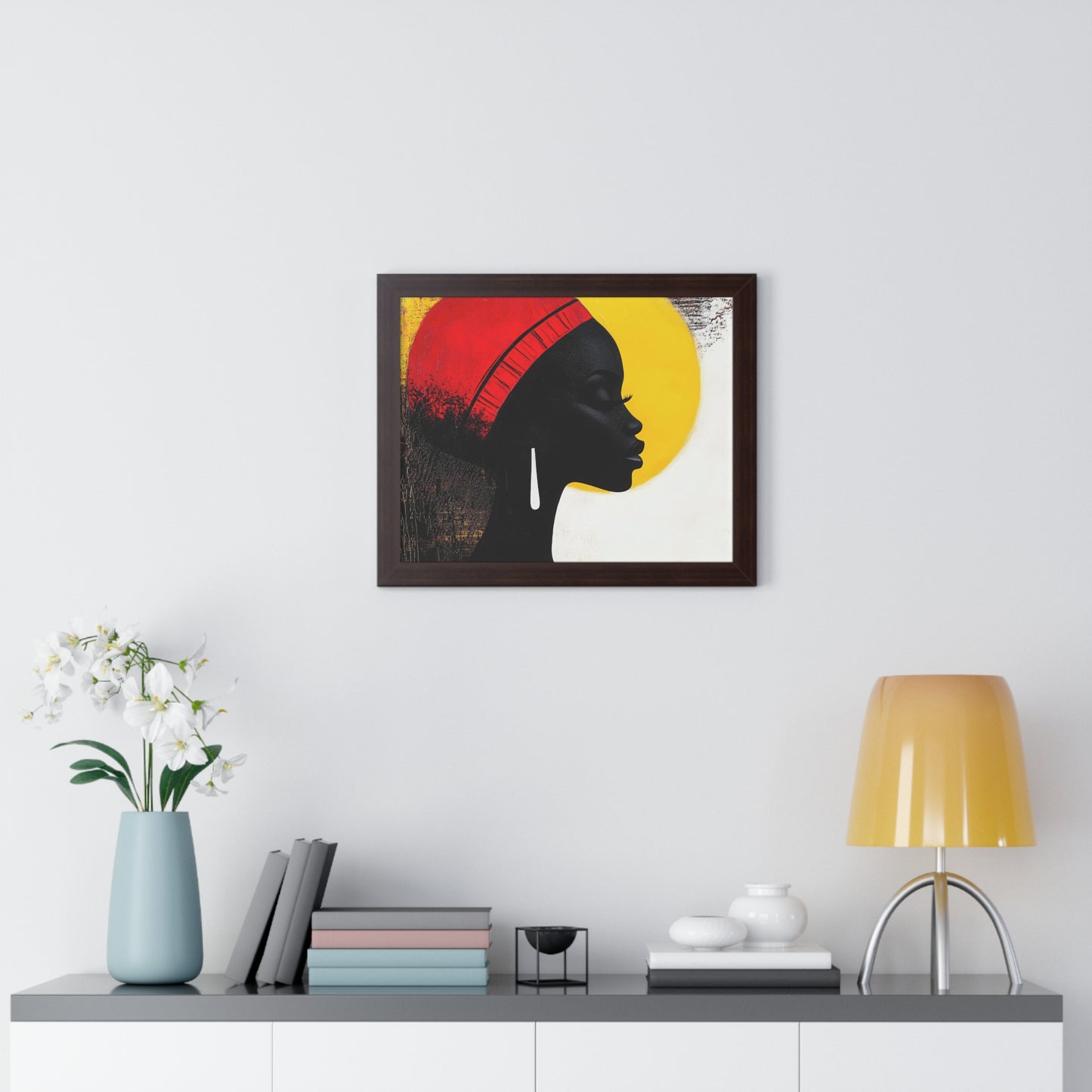 Bold African Silhouette Framed Wall Art – Modern Afrocentric Décor