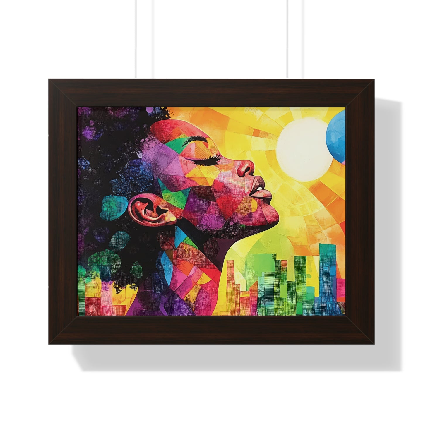 Colorful Abstract Portrait – Framed Modern Wall Art