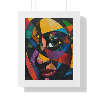 Abstract Portrait Wall Art – Framed Multicolor Design