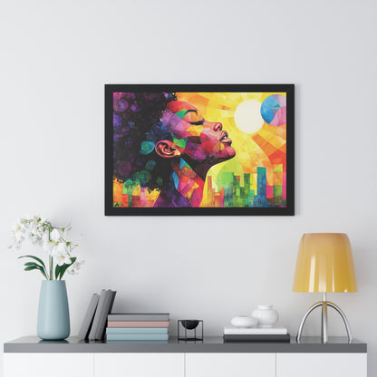 Colorful Abstract Portrait – Framed Modern Wall Art