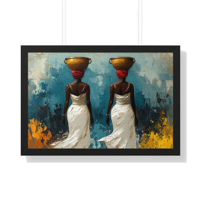 Elegant African Art – Framed Wall Decor with Multicolor Design