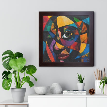 Abstract Portrait Wall Art – Framed Multicolor Design