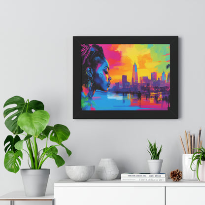 Modern Cityscape Art – Vibrant Framed Wall Decor