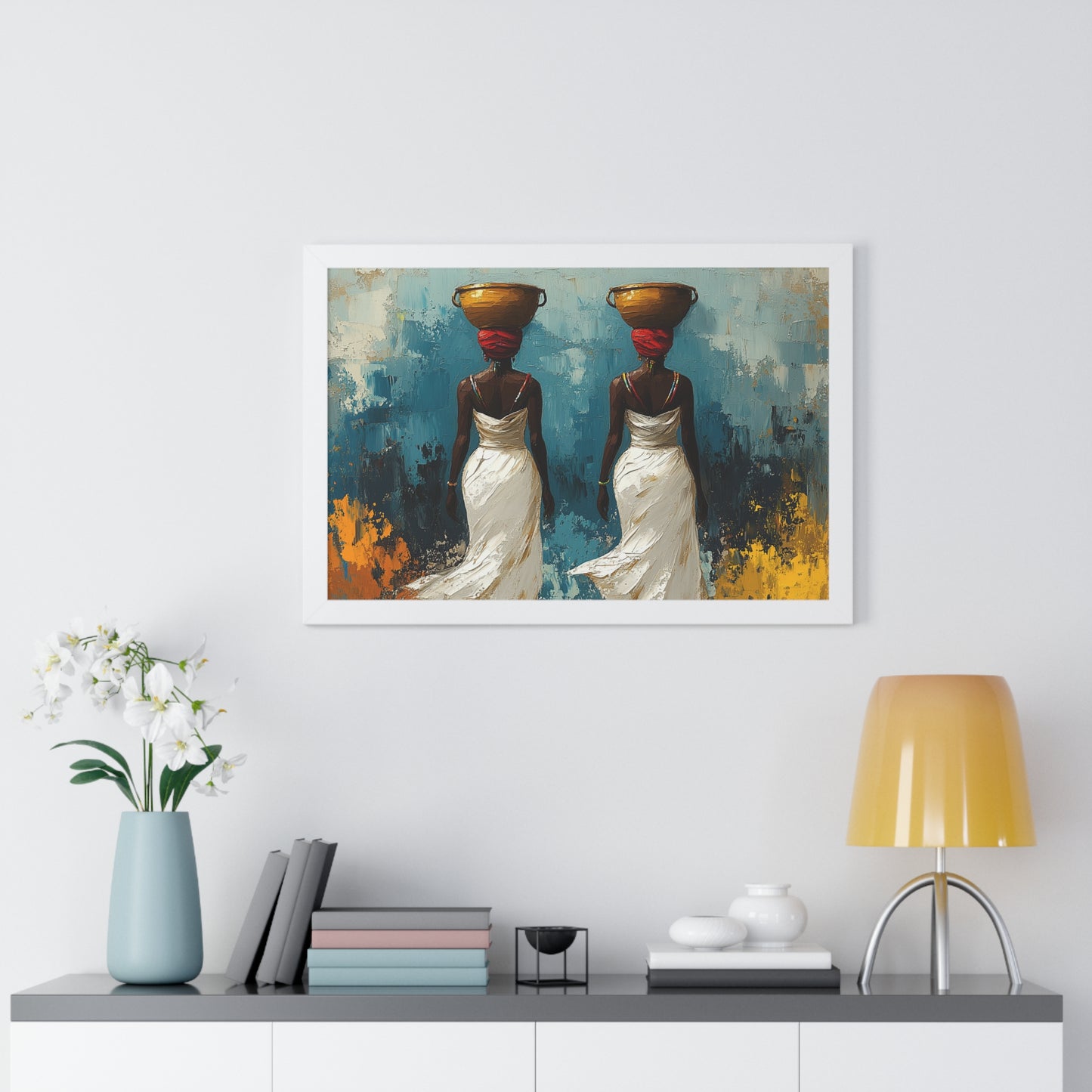 Elegant African Art – Framed Wall Decor with Multicolor Design