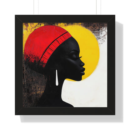 Bold African Silhouette Framed Wall Art – Modern Afrocentric Décor