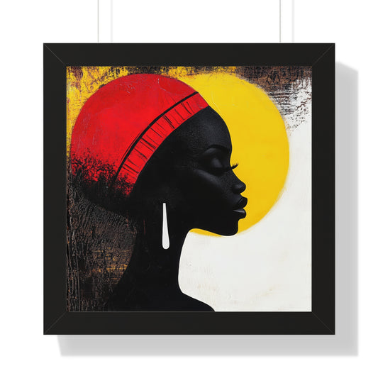 Bold African Silhouette Framed Wall Art – Modern Afrocentric Décor