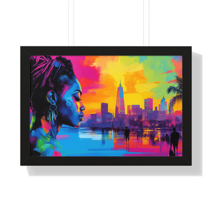 Modern Cityscape Art – Vibrant Framed Wall Decor