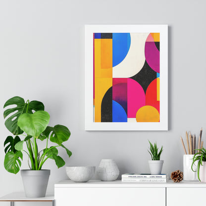 Colorful Geometric Framed Wall Art – Modern Abstract Design