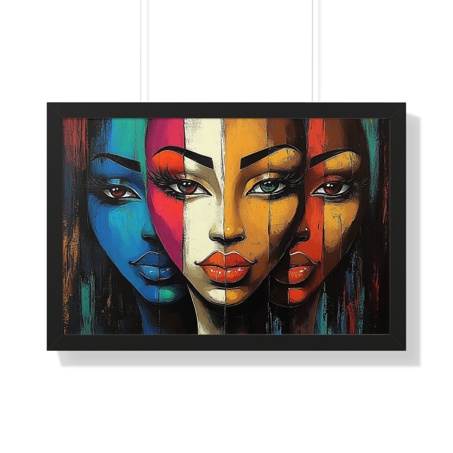 Triple Beauty Abstract Wall Art – Vibrant Framed Design