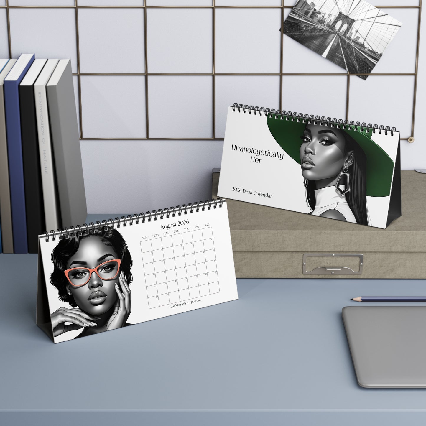Unapologetically Her – 2026 Desk Calendar | Modern Black Woman Art & Empowerment