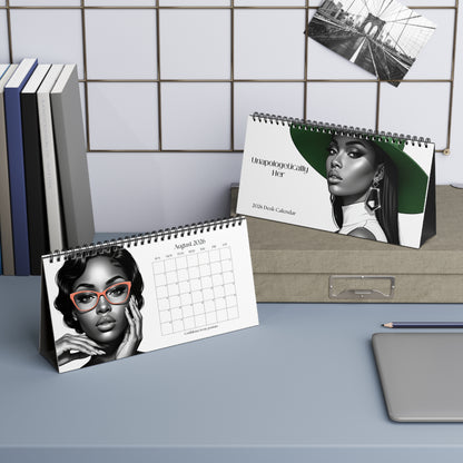 Unapologetically Her – 2026 Desk Calendar | Modern Black Woman Art & Empowerment