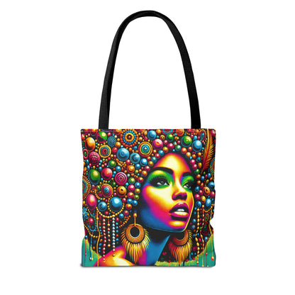 Radiant Afro Beauty Tote Bag – Express Your Culture with Bold Colors