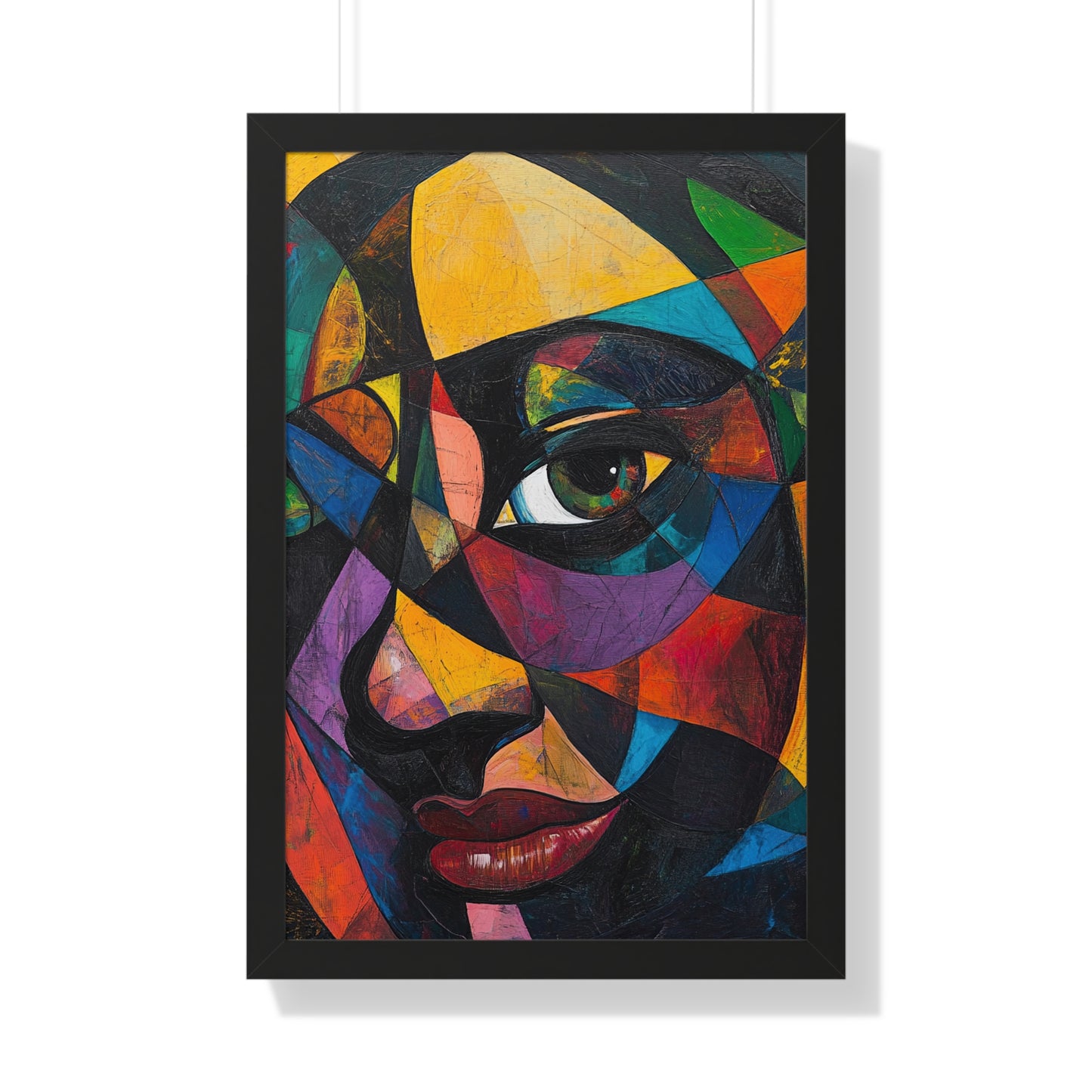 Abstract Portrait Wall Art – Framed Multicolor Design