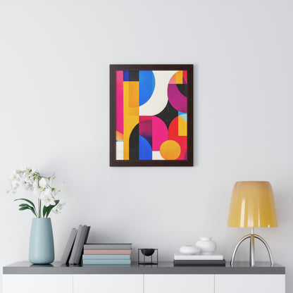 Colorful Geometric Framed Wall Art – Modern Abstract Design