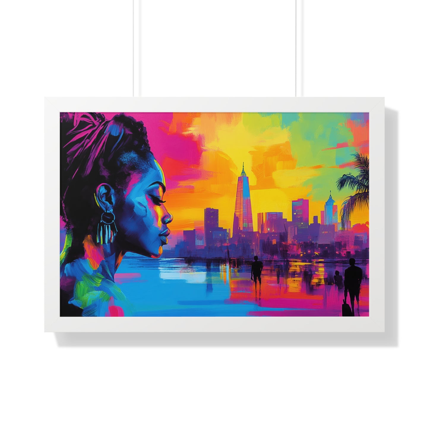 Modern Cityscape Art – Vibrant Framed Wall Decor