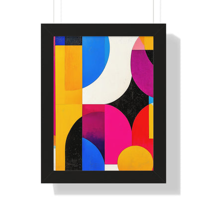 Colorful Geometric Framed Wall Art – Modern Abstract Design