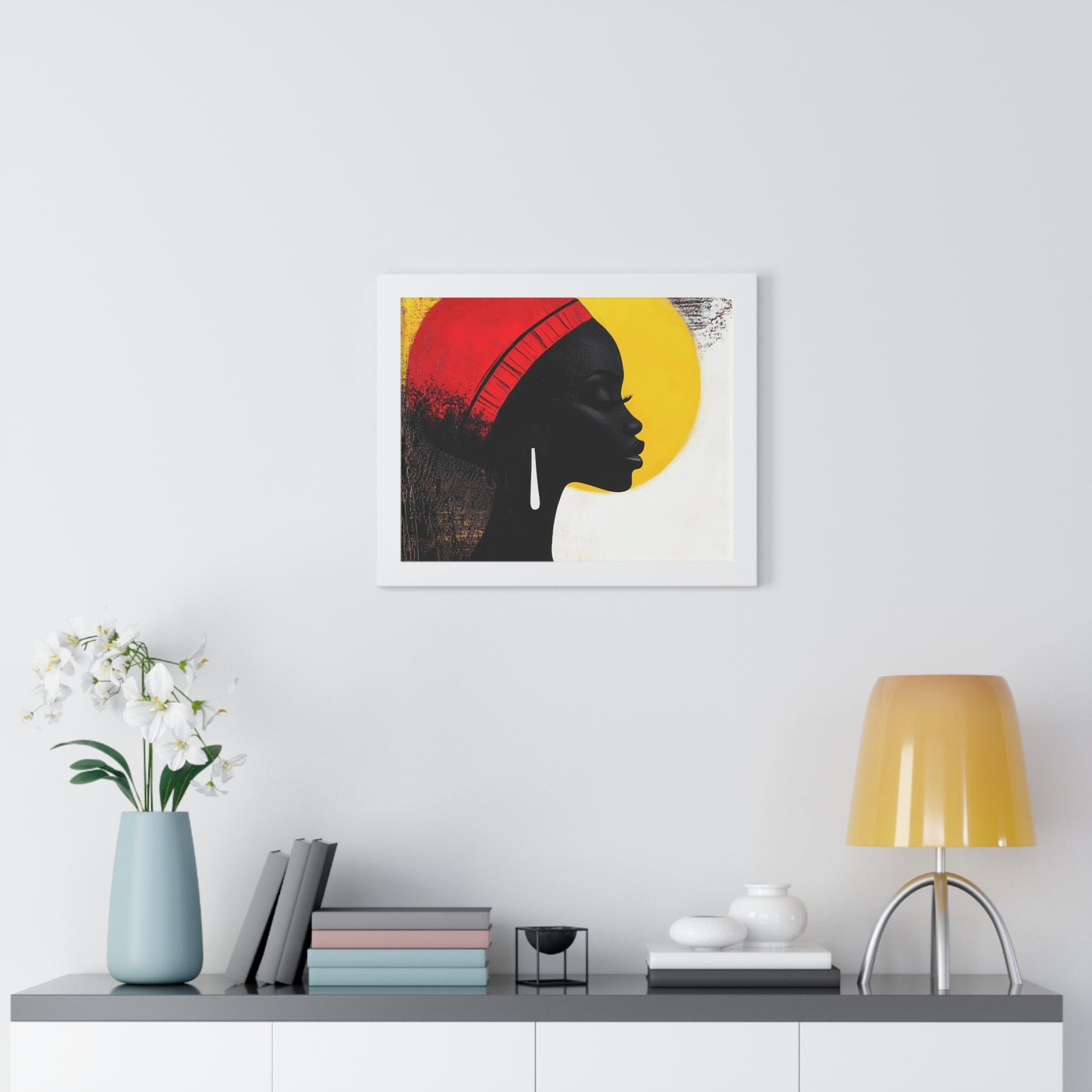 Bold African Silhouette Framed Wall Art – Modern Afrocentric Décor