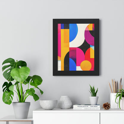 Colorful Geometric Framed Wall Art – Modern Abstract Design