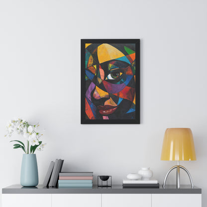 Abstract Portrait Wall Art – Framed Multicolor Design