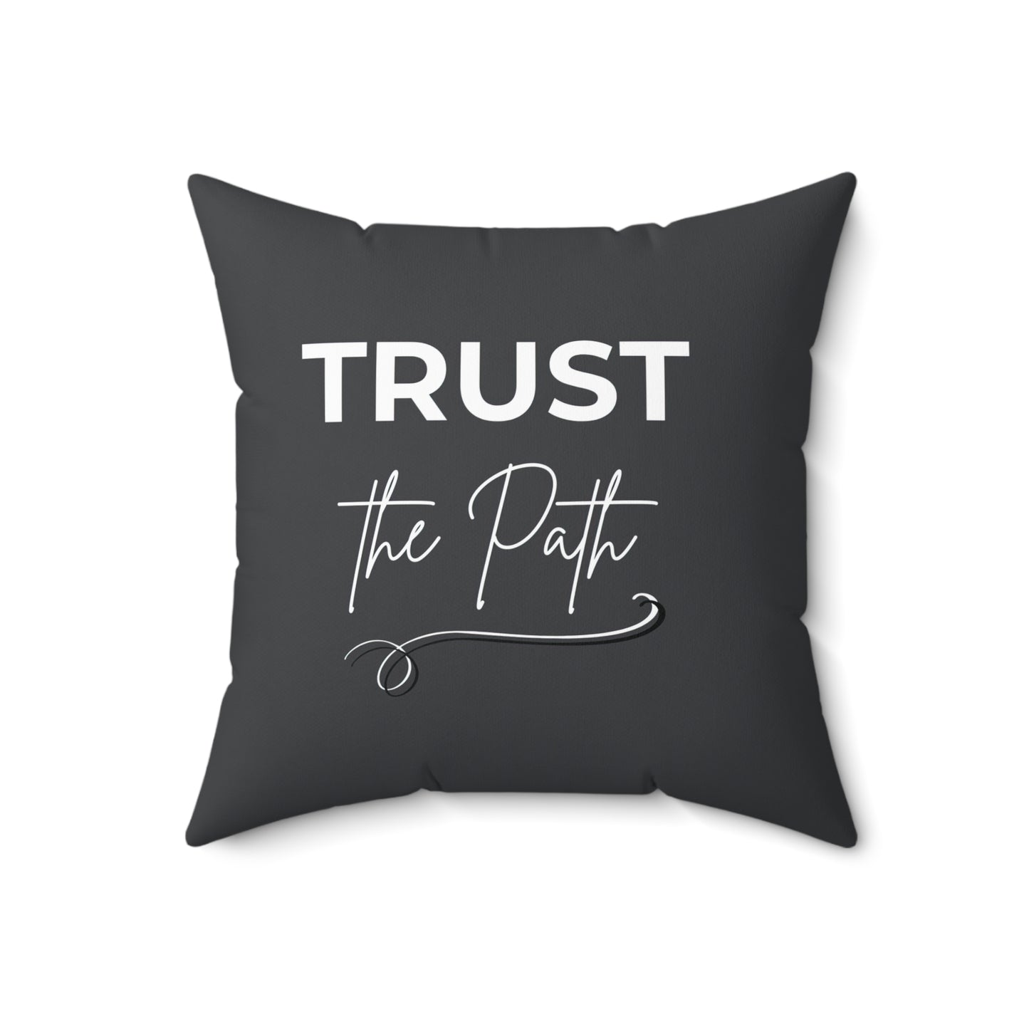 Monochrome Abstract Pillow – Trust the Path Inspirational Cushion