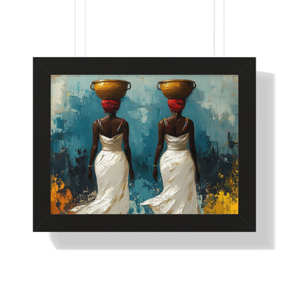 Elegant African Art – Framed Wall Decor with Multicolor Design