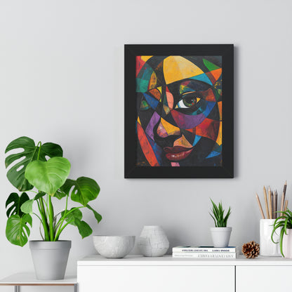 Abstract Portrait Wall Art – Framed Multicolor Design