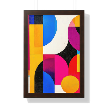 Colorful Geometric Framed Wall Art – Modern Abstract Design