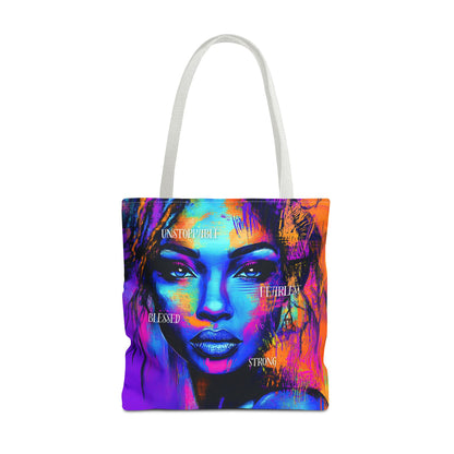 Unstoppable Empowerment Tote Bag - Vibrant Portrait of Strength