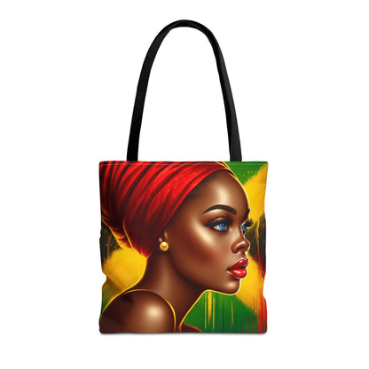 Cultural Elegance: Striking African Woman Tote with Headwrap