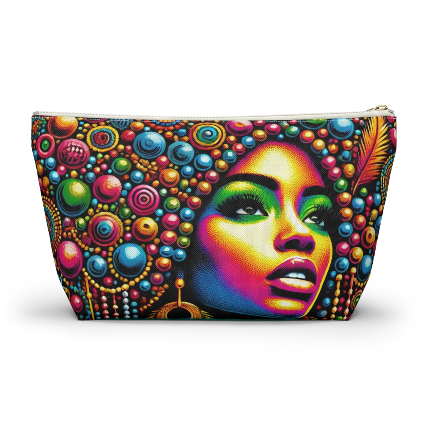 Radiant Afro Beauty Pouch – Bold and Colorful Afrocentric Design