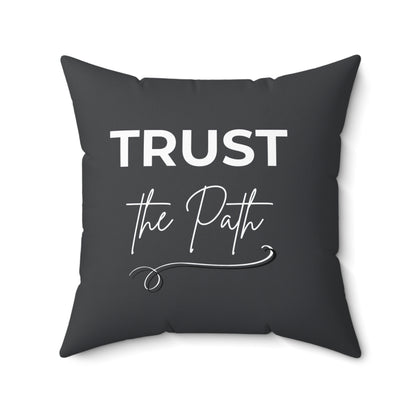 Monochrome Abstract Pillow – Trust the Path Inspirational Cushion