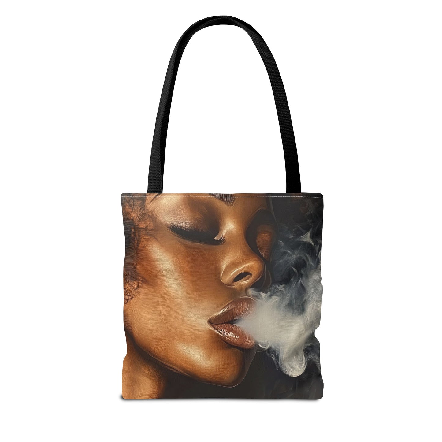 Bold 'Welcome All Smoke' Tote Bag – Fierce Woman in Smoky Art