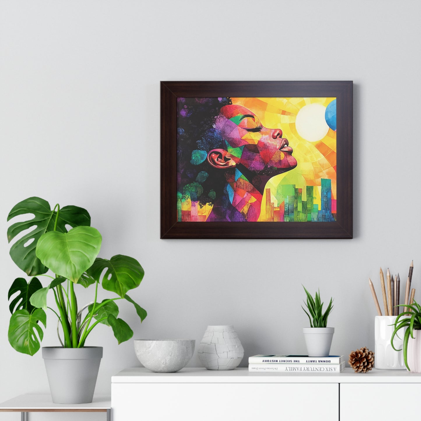 Colorful Abstract Portrait – Framed Modern Wall Art