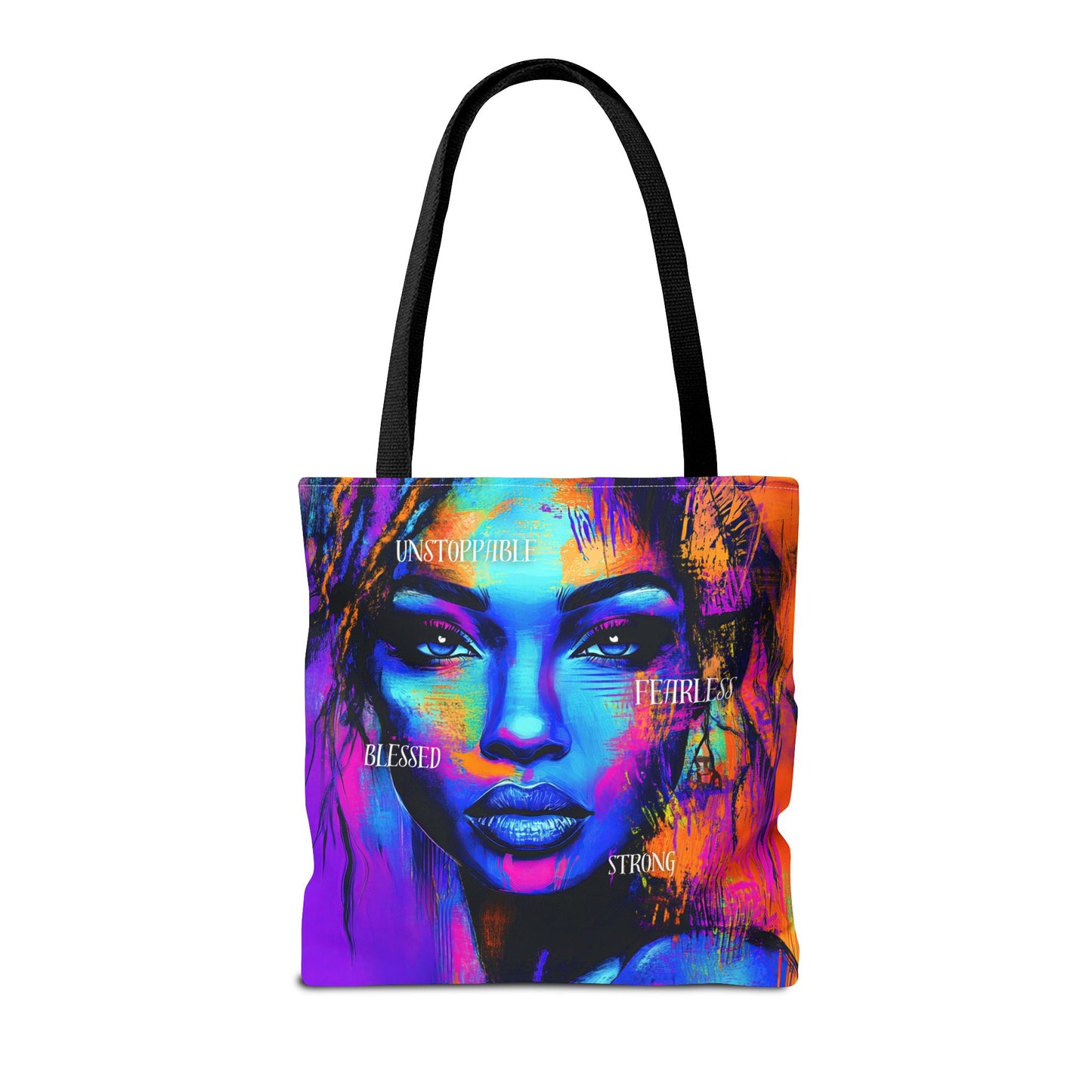 Unstoppable Empowerment Tote Bag - Vibrant Portrait of Strength